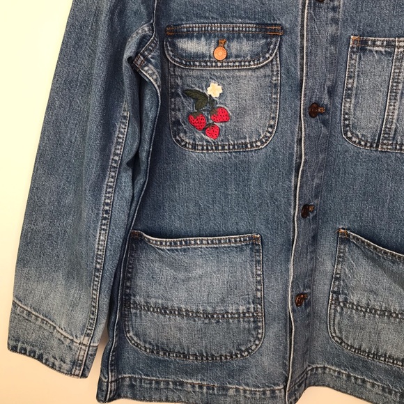 NWT Madewell Strawberry Embroidered Workwear Denim - Picture 5 of 8